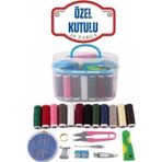 Shopwave Özel Kutulu 39 Parça Dikiş Seti – Renkli İplikler, Makas, İğne, Mezura ve Aksesuarlar 711837