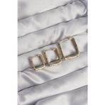 Shopwave Pirinç Gold Renk Renkli Zirkon Taşlı Kare Model Küpe Seti