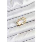 Shopwave Pirinç Gold Renk Zirkon Taşlı Vintage Kadın Yüzük
