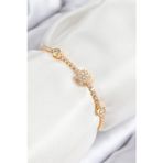 Shopwave Pirinç Zirkon Taşlı Kar Tanesi Model Gold Renk Asansörlü Kadın Bileklik