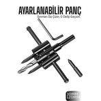Shopwave Profesyonel Ayarlı Daire Kesici Panç Seti (30-120mm) - Tungsten Çelik Uçlu Hassas Delme Seti