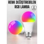 Shopwave Renk Değiştirebilen RGB Işıklı Led Ampul A+Enerji 15 Watt Led Işık