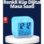 Shopwave Renk Değiştiren LED Alarmlı Dijital Küp Masa Saati