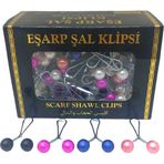 Shopwave RENKLİ 100 PARÇA EŞARP BAŞÖRTÜ - ŞAL KLİPSİ (5047)