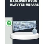 Shopwave Retro Daktilo Stilli Kablosuz Klavye Mouse Seti – Sessiz ve Şık