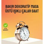 Shopwave Retro Tarz Bronz Dekoratif Masa Saati Metal Gövde Yüksek Sesli Alarm