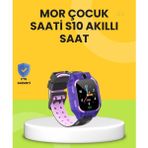 Shopwave S10 Akıllı Çocuk Saati Mor Tasarım Adımsayar ve Alarm Fonksiyonlu