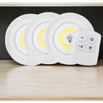 Shopwave Spot Lamba Led Işık 3'lü Uzaktan Kumandalı Pilli Yapışkanlı Kablosuz