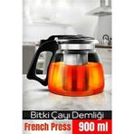 Shopwave Süzgeçli French Press Cam Demlik 900 Ml Bitki Çayı Demliği