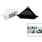 Shopwave SÜZGEÇLİ LAVABO DÜZENLEYİCİ PLASTİK KÖŞE RAFI VANTUZLU (5047)