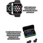 Shopwave Ucuz ve Kaliteli Kulaklıklı Saat Seti Bluetooth Bağlantılı Akıllı Saat ve Kulaklık