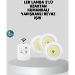 Shopwave Uzaktan Kumandalı 3’lü Ayarlanabilir Spot LED Işık Seti