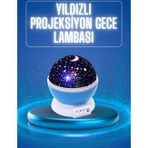 Shopwave Yıldızlı Gece Lambası Mor Projeksiyon Görünümlü Masa Lambası Renk Değiştirebilen