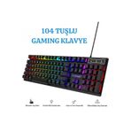 Shopytech Rgb Aydınlatmalı 104 Tuş Gaming Klavye Usb 2.0 Mekanik Tuş Hissi Fn Kısayolları