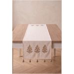 Shopyteks %100 Pamuk Keten Bohem Punch Nakışlı Masa Runner – 30x140 cm Zarif ve Doğal Masa Örtüsü