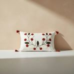 Shopyteks Papatya Bohem Punch Nakışlı Dikdörtgen Kırlent Kılıfı (Iç Dolgusuz) - 35 x 55 cm - Kırmızı