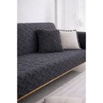 Shopyteks Şönil Koltuk Örtüsü 170X210 Modern Desenli Evcil Hayvan Dostu Kanepe & Çekyat Örtüsü - 180 x 210 cm - Antrasit