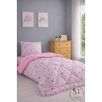 Shopyteks Tek Kişilik Welsoft Puffi Uyku Seti 155X215 | Lastikli Çarşaflı | 2 Adet Yastık Kılıflı | Pamuklu % Yumuşak - Açık Pembe