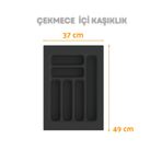 ShopyTime Çekmece İçi Kaşıklık ve Kepçelik Düzenleyici – Antrasit 37x49 cm (36,5x40 cm Kadar Kesilebilir)
