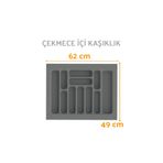 ShopyTime Çekmece İçi Kaşıklık ve Kepçelik Düzenleyici – Gri 62x49 cm (55x40 cm Kadar Kesilebilir)
