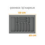 ShopyTime Çekmece İçi Kaşıklık ve Kepçelik Düzenleyici – Gri 69x49 cm (62x40 cm Kadar Kesilebilir)