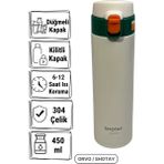 Shotay 430 ml Vakumlu Çelik Termos – 304 Paslanmaz Çelik – Sızdırmaz Kapak – Beyaz