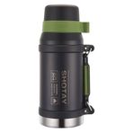 Shotay Camper 1600 ml Siyah Çelik Termos