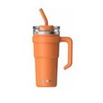Shotay Dodge DB-23689 Çift Kullanım Pipetli/Rahat İçim Turuncu 750ml Çelik Termos
