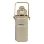 Shotay Dodge DB-24546 Çift Kullanım Pipetli/Rahat İçim Krem 800ml Askılı Çelik Matara
