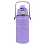 Shotay Dodge DB-24546 Çift Kullanım Pipetli/Rahat İçim Mor 800ml Askılı Çelik Matara