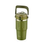 Shotay ST-8166 Çift Kullanım Pipetli Rahat İçim Yeşil 650 ml Çelik Termos