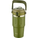 Shotay ST-8166 Çift Kullanım Pipetli/rahat Içim Yeşil 650ML Çelik Termos - Çok Renkli