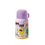Shotay ST-8817 480ML Askılı Silikon Kılıflı Pipetli Desenli Çelik Matara - Mor