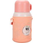 Shotay ST-8817 480ML Askılı Silikon Kılıflı Pipetli Desenli Çelik Matara - Pembe