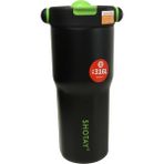 Shotay ST-8902 680ml Pipetli Siyah Çelik Matara