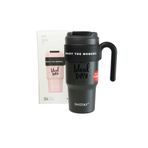 Shotay ST-8917 Çift Kullanım Pipetli/Rahat İçim Siyah 1000ml Çelik Matara
