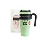 Shotay ST-8917 Çift Kullanım Pipetli/Rahat İçim Yeşil 1000ml Çelik Matara