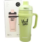 Shotay ST-8919 Çift Kullanım Pipetli/rahat Içim Yeşil 1000ML Çelik Termos - Çok Renkli