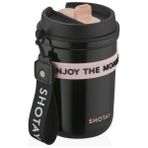 Shotay Strow Çelik Termos Mug 410ML Siyah - 420 ml