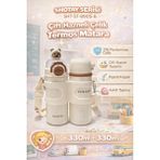 Shotay Termos Matara 330 ml + 330 ml Çift Hazneli 316 Çelik Pipetli Krem – SHT-ST-8905 - Standart