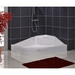 Shower Asimetrik Oval Oturmalı 80x100 cm Duş Teknesi