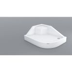Shower Asimetrik Oval Oturmalı 90x120 cm Duş Teknesi