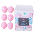 SHOWERORO 1 Takım Cinsiyet Mavi Ve Pembe Konfeti Balonları Ile Balon Kutusu Bebek Duş Parti Süslemeleri Balon Kutuları Ile Erkek Veya Kız Cinsiyet Duyuru Seti