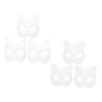 SHOWERORO 6 Boş Maske Boyanabilir Kağıt Maske Pembe Omuz Çantası Genç Kız Dekorasyon Maskeleri Boyanmış Yüz Maskesi Japon Kabuki Maskeleri Erkekler Ve Kadınlar Beyaz Boşluk Kostüm Oyunu
