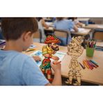 SHR Tasarım 25 cm Ahşap Boyanabilir Hacivat Karagöz Seti – Anaokulu ve Ilkokul Çocukları Için Eğitici Mdf Boyama Etkinliği