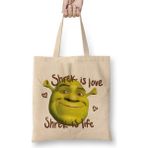 Shrek And Gingi Bez Çanta Uzun Saplı - Açık Bej - 40 X 40