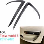 Shuai Yan Tesla Model 3 2017-2020 Için Mat Karbon Fiber Ön Bıçak Trim Ön Ön Tampon Splitter Sis Işık Trim (Yurt Dışından)