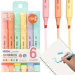 Shuangliao Vurgulayıcılar Toplu, Kitap Vurgulayıcılar - Renkli Yumuşak 6'lı Set Çok Yönlü Orta Gömlek - Pratiklik, Çocuklar, Ev, İş, Gençler İçin Çok Yönlü Fosforlu Kalemler Orta Kalemler