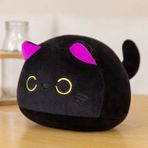 Shuangyou 7/11/20CM Kawaii Küçük Sevimli Kara Kedi Peluş Bebek Karikatür Doldurulmuş Yuvarlak Top Kedi Plushie Kızının Çantası Anahtarlık Kolye Oyuncakları Yükseklik: 15CM/RENK: Mor (Yurt Dışından)