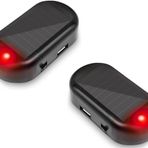 Shudyear Araba Solar Analog Uyarı Işığı Hırsızlığa Karşı LED Yanıp Sönen Güvenlik Işığı Sahte Işık Aldatıcı Işık USB Şarj Portlu (2 adet Kırmızı)